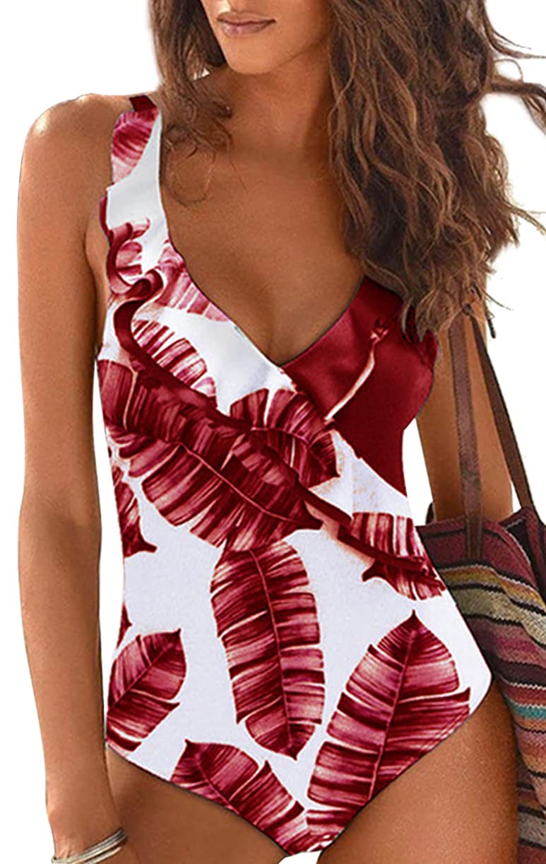 CheChury Bañadores Mujer con Volantes Traje de baño de Una Pieza Push Up Bikini Deportivo Control del Vientre Talle Alto Tallas Grandes para Mujer Bikini Sets Verano Playa