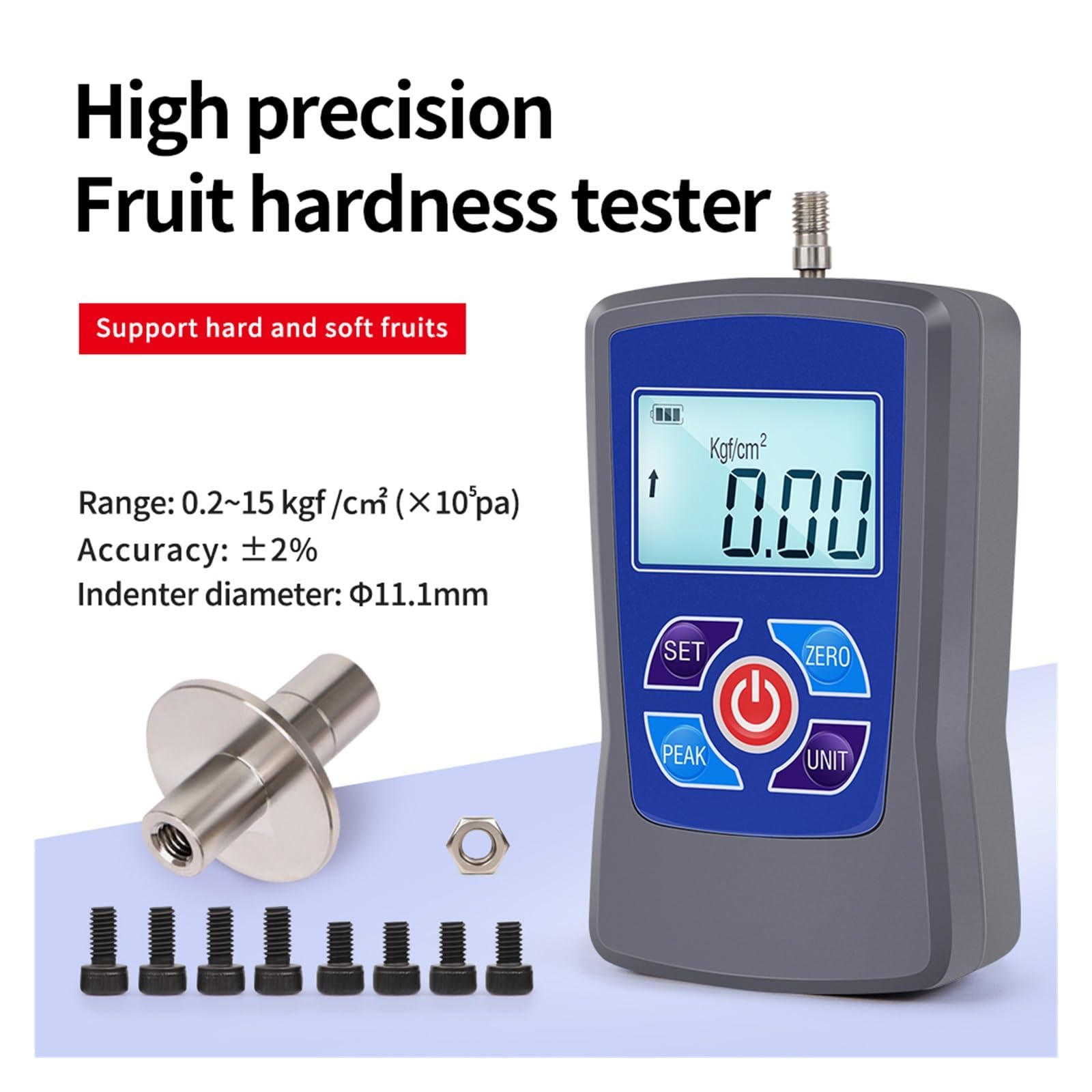Medidor Digital de dureza fruta GY-M30/M15, penetrómetro, durómetro 0,2 a 15/0,4 a 30 Kgf/cm², esclerómetro rango