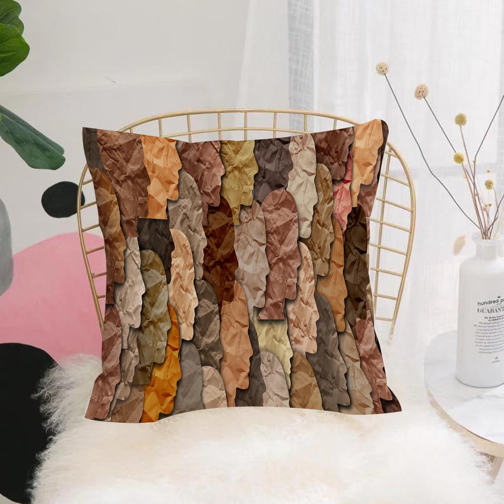 HYOSXW Cushion Cover,Throw Pillow Case Home Decorative for Living Room Bedroom Sofa Chair 16X16 Inch,Black history month celebration of diversity and African culture pride as a mul,Pillowcase 40X40cm