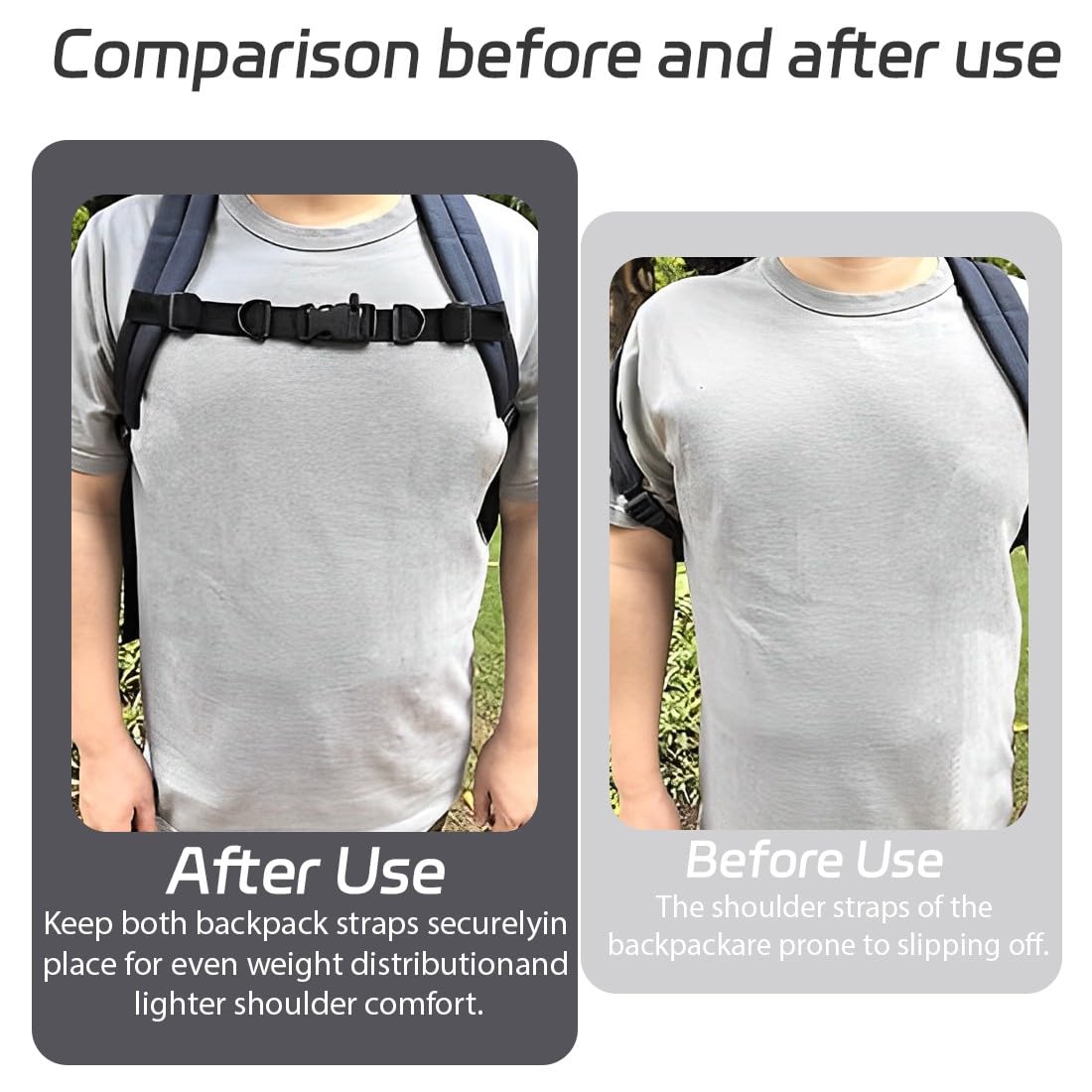 2 Pcs Cinghia Toracica Zaino, Cinturino Sterno per Zaino Regolabile Cinturino per Zaino Antiscivolo Resistente, per Zaino Adulti e Bambini, Jogging, Viaggi all'Aria Aperta, per Zaino Adulti e Ba