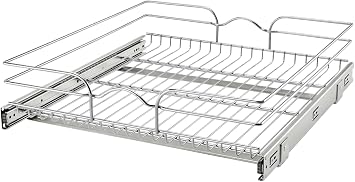 Rev-A-Shelf Kitchen Cabinet Pull Out Shelf and Drawer Organizer Slide Out Pantry Storage Basket in Multiple Sizes, 21 x 22 In, 5WB1-2122CR-1