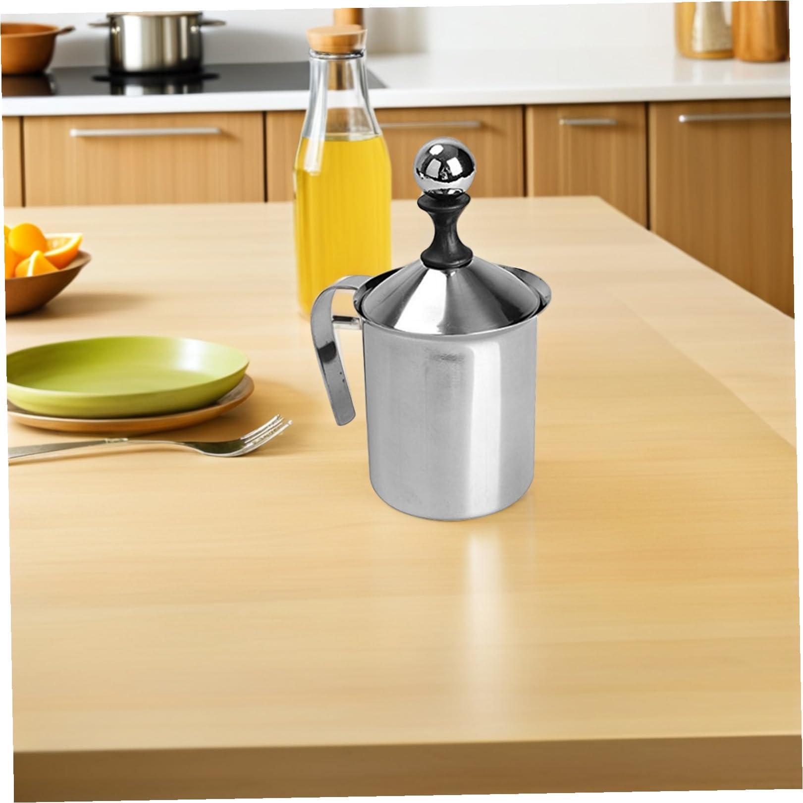Luxshiny Montalatte Manuale in Acciaio Inox Da Doppia Rete Per Creare Di Latte Facilmente