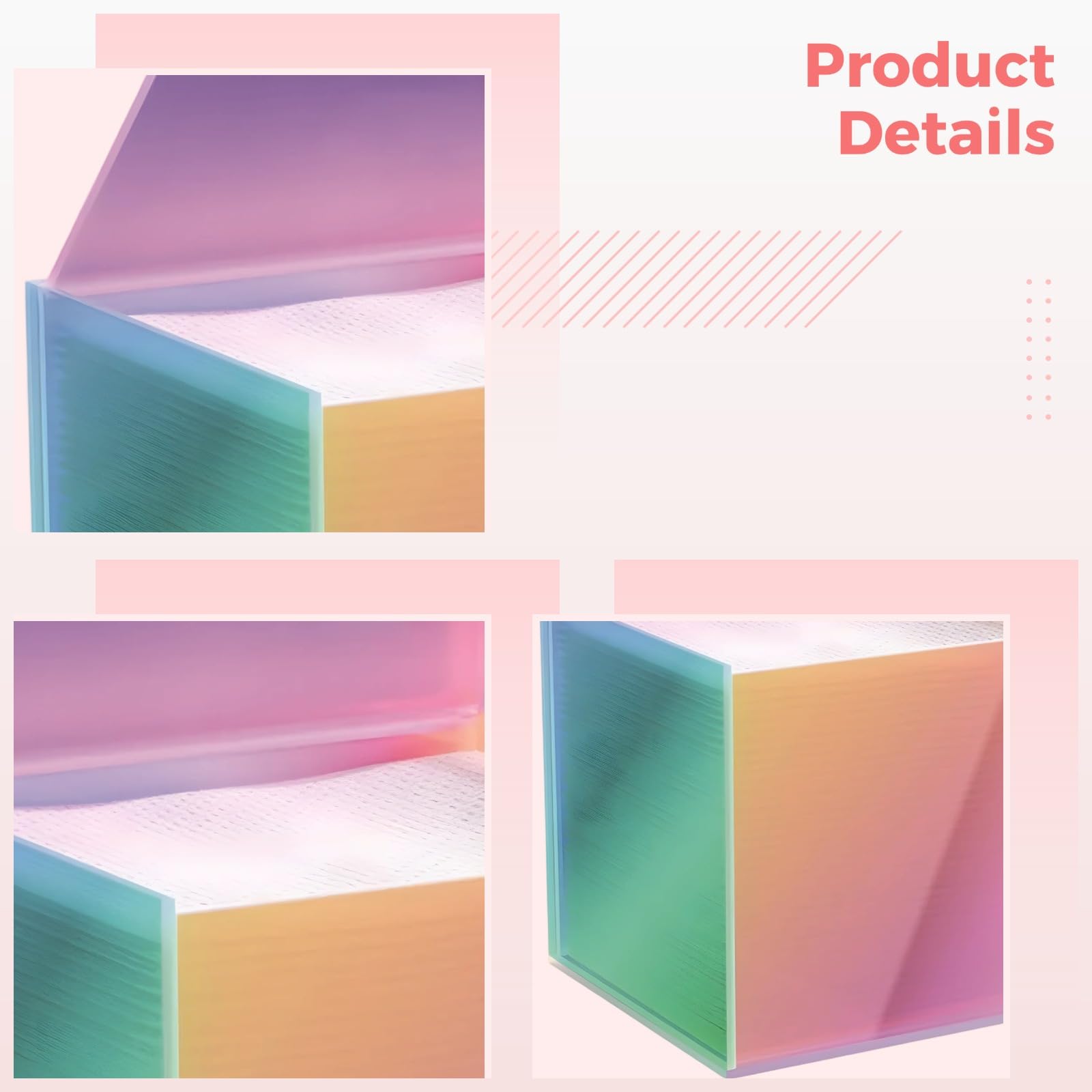 Prism - Scatola per asciugamani usa e getta, XL, in acrilico, con coperchio ribaltabile, colori vivaci, accesso con una sola mano per piano di lavoro del bagno