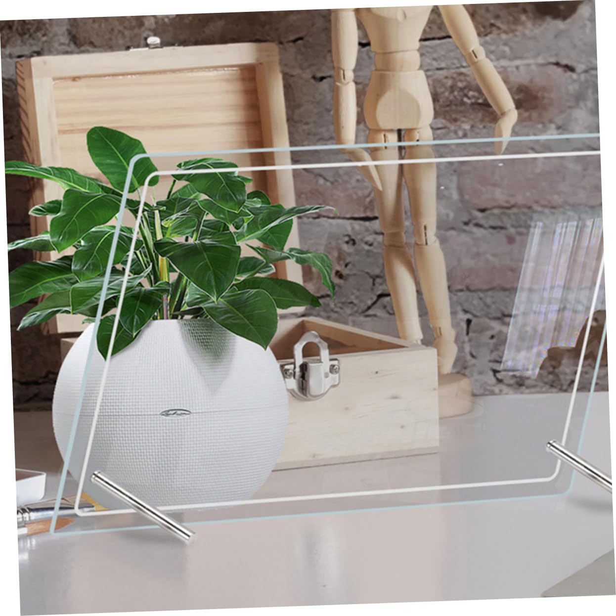 Abwischbare Notiztafel für Schreibtisch aus Acryl, 2 Stück