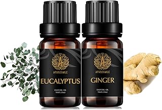 Aromatherapy Eucalyptus Essential Oil Set for Diffuser,2X10ml 100% Pure Ginger Essential Oils Kit for Humidifier-Ginger,Eucalyptus Essential Oils,Aromatherapy Ginger Oil Kit, Pure Eucalyptus Oil Set