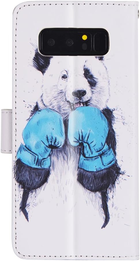 UrSpeedtekLive Galaxy Note 8 Case, Galaxy Note8 Wallet Case, Premium PU Leather Wristlet Flip Case Cover with Card Slots & Stand for Samsung Galaxy Note8, Boxing Panda
