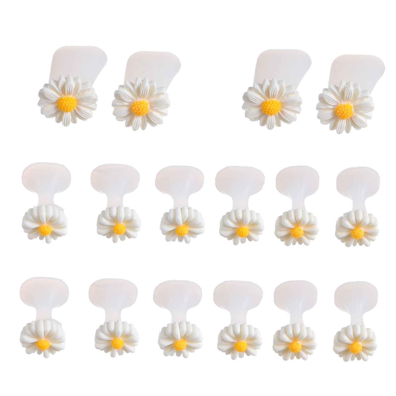 Mikinona Novel Toe Spacers 16 Pcs Small Daisy Toe Separators Silicone Perfect for Nail Decor