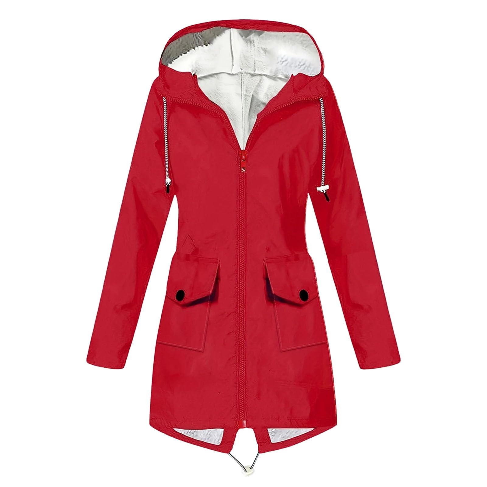Giacca da trekking calda e impermeabile, da donna, giacca a vento da donna, con cappuccio, cappotto, con tasca, giacca chic trench coat confortevole, cappotti casual con cappotti alpinismo