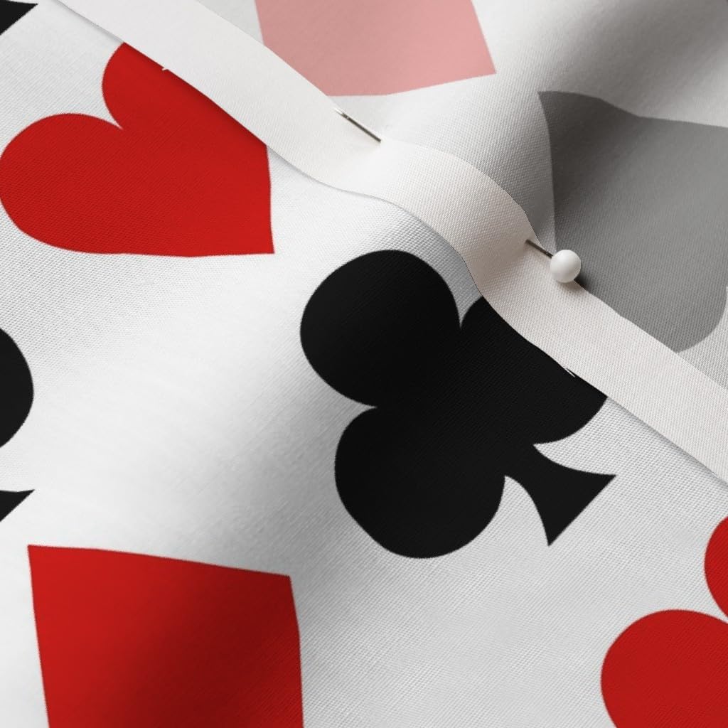 Spoonflower Fabric - Card Small Playing Cards Clubs Casino Gambling Printed on Cotton Poplin Fabric by The Yard - Sewing Shirting Quilting Dresses Apparel Crafts