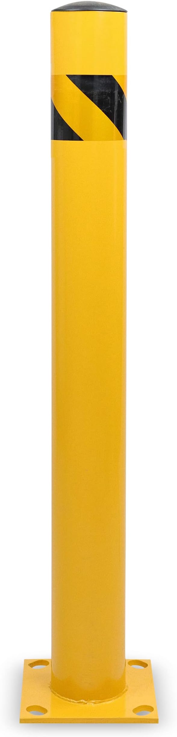 BISupply Safety Bollard Post Parking Barrier 1 Pack - 42in Yellow Pipe Bolt Down Bollard for Garage Lot