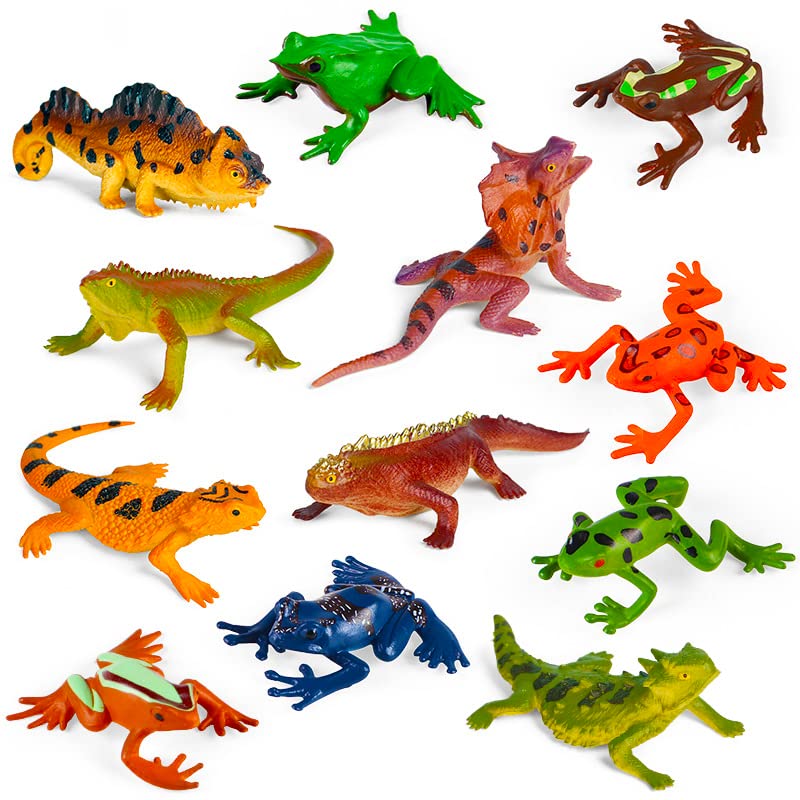 Amazon.co.jp: 24個 プラスチック 爬虫類 ヘビ トカゲ カエル ミニ