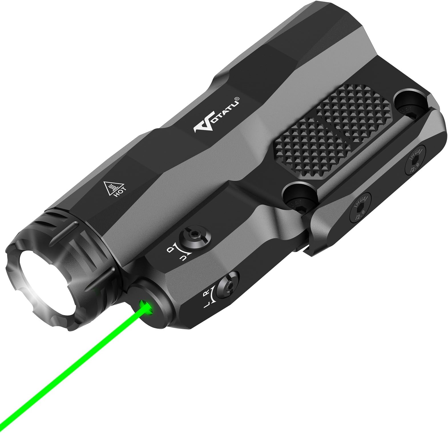 M6L-G Picatinny/Mlok Flashlight Laser Combo Built-in Touch Pad Switch, Max 2400 Lumens LED Light and Green Laser with Tactical Strobe Mode, USB Magnetic Rechargeable