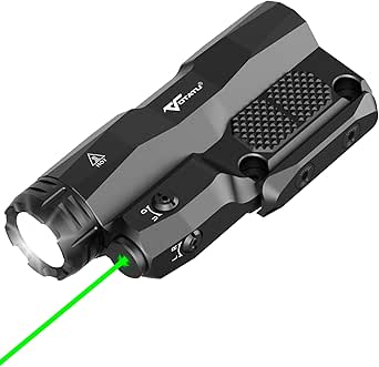 VOTATU M6L-G Picatinny/Mlok Flashlight Laser Combo Built-in Touch Pad Switch, Max 2400 Lumens LED Light and Green Laser with Tactical Strobe Mode, USB Magnetic Rechargeable