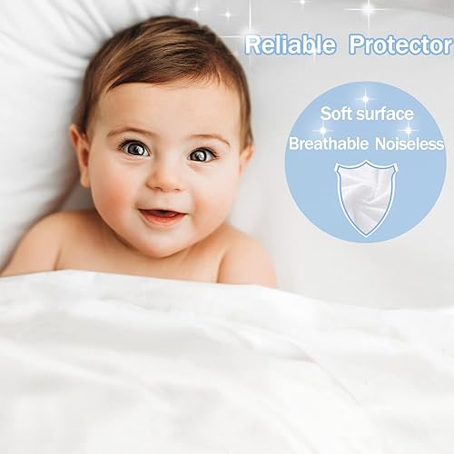 Miniatura 2 de Protector de colchón impermeable tamaño King, suave, transpirable y no emite sonido, protector con bolsillo profundo que se estira hasta 21