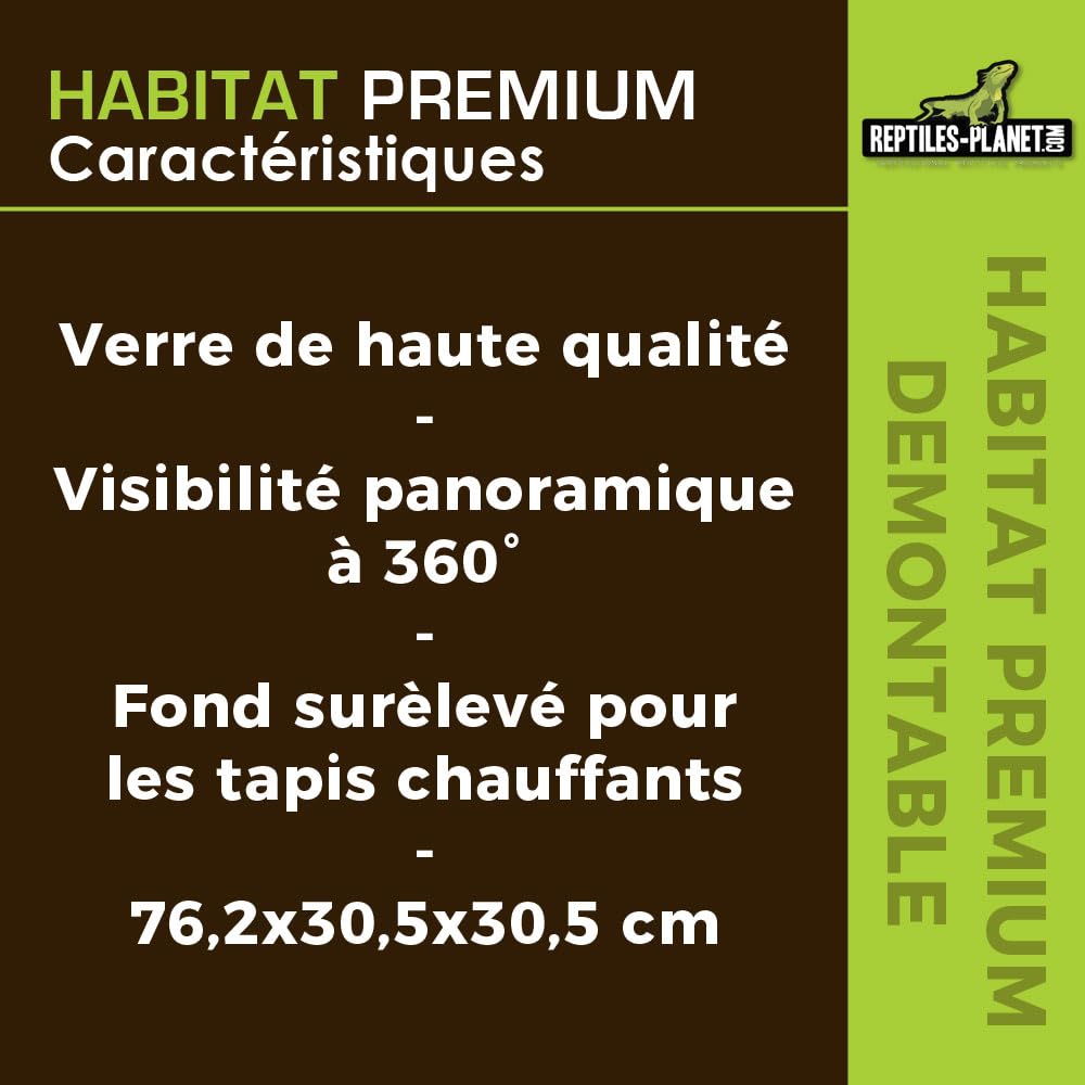 Reptiles Planet - Terrarium Habitat Premium Demontable - 76,2x30,5x30,5 cm