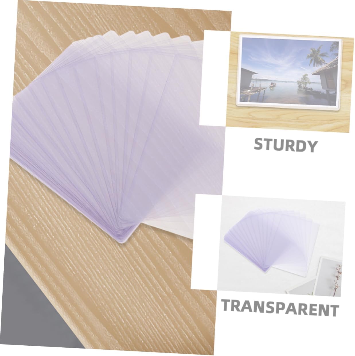 NUOBESTY 50pcs Card Holders Hard Card Sleeves Photo Holders Display Your Photos