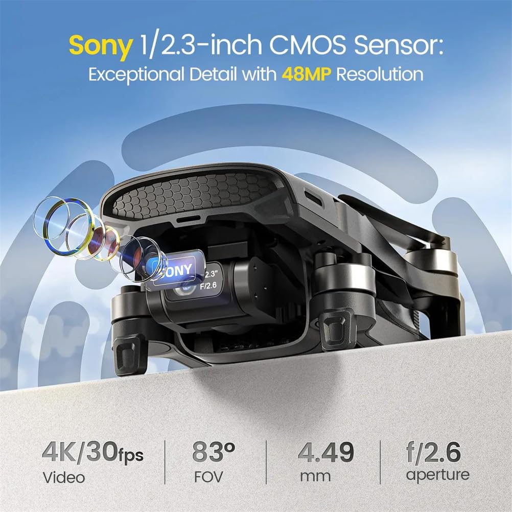 Dual battery,HS900 GPS Drone 249g Kamera 4K Bezszczotkowy 3-osiowy gimbal 48MP Zasięg 20000 stóp Inteligentne śledzenie mnie Fotografia lotnicza na świeżym powietrzu
