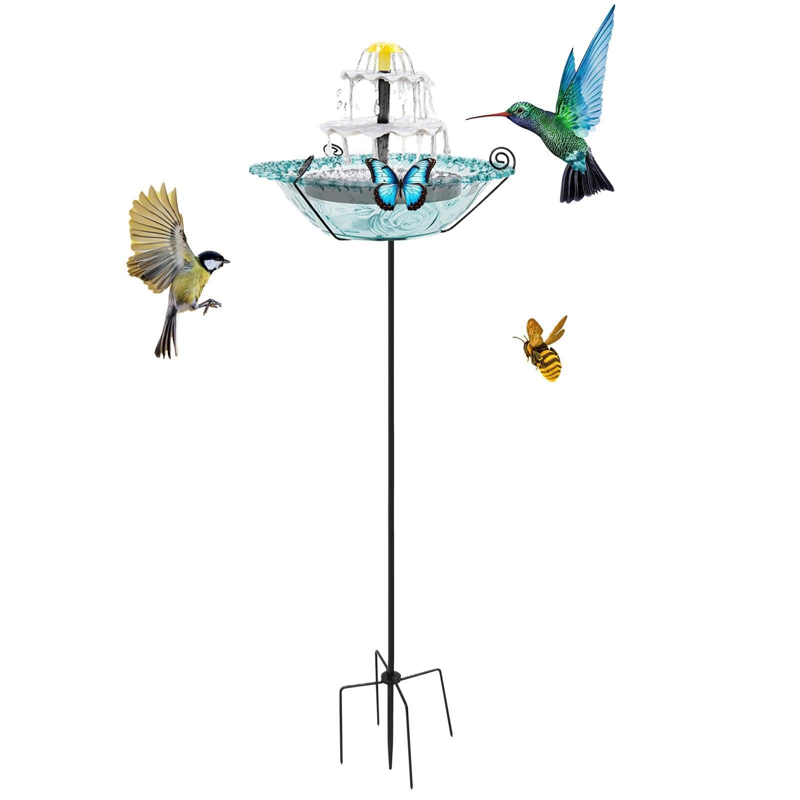 Fontana Solare per Uccelli in Bagno Alimentatore per | Bagno Da Giardino Per Amanti Della Natura Giardinieri Cortile Balcone Terrazza Prato Giardino Antistante