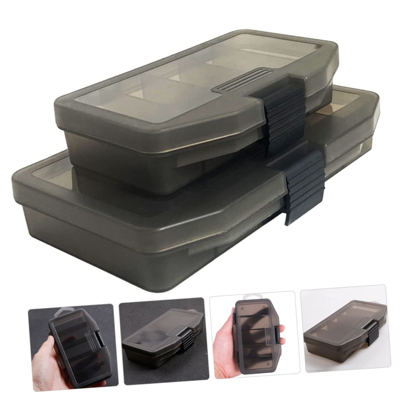 TOYANDONA 2Pcs Fishing Tackle Storage Box Transparent Single Bait Organizer with Five Grids Compact and Portable Fishing Accessory Holder for Easy Use and Carrying