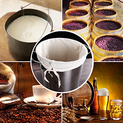 VINFUTUR 2pcs Sac Brassage Biere Réutilisable Extra-Large, Sacs en Mousseline de Coton, pour Confiture de Vin avec Fruits et Yogourt - Image 6