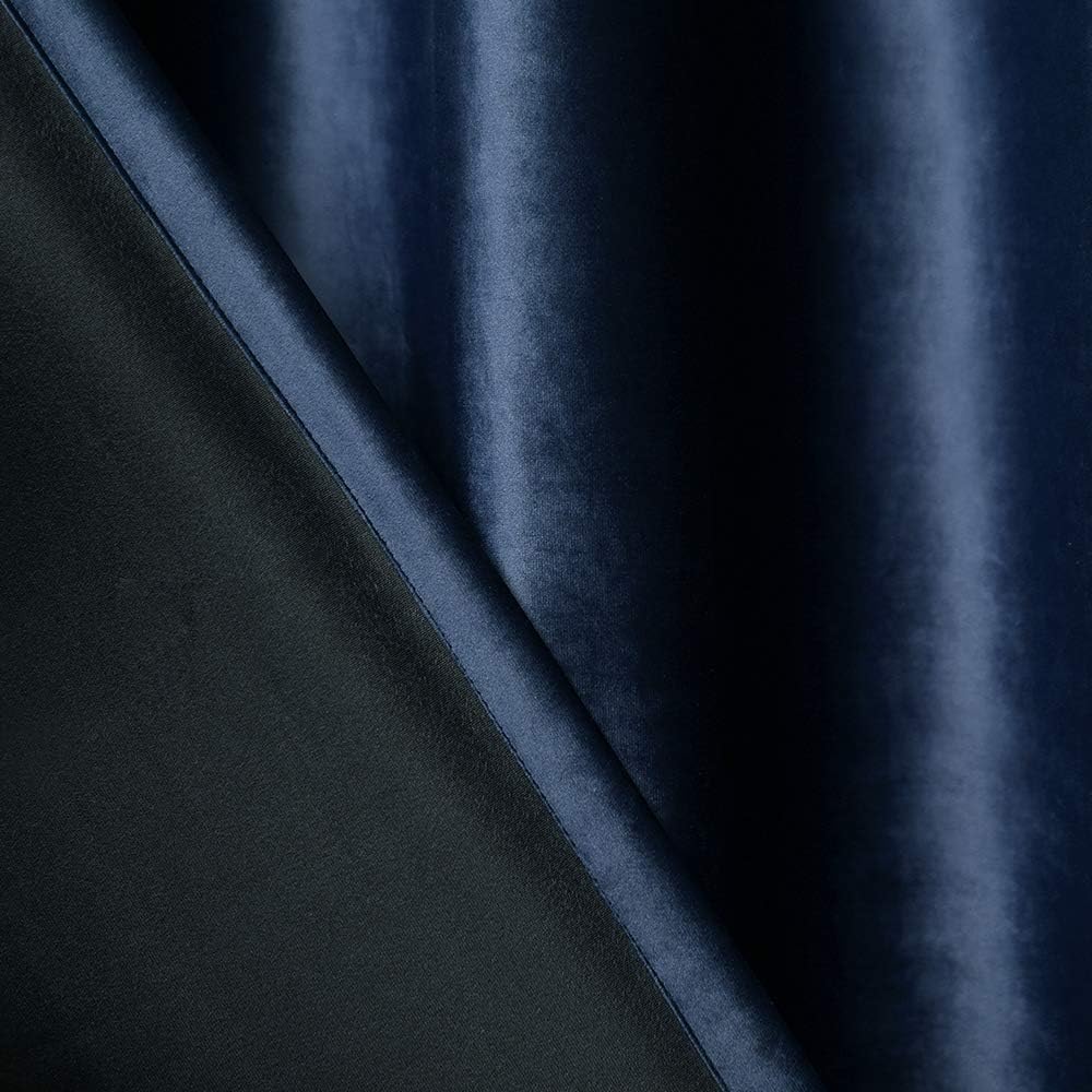 MIULEE Navy Blue Velvet Curtains for Bedroom 2 Panel Set 54 Inch Drop Curtains - Image 5