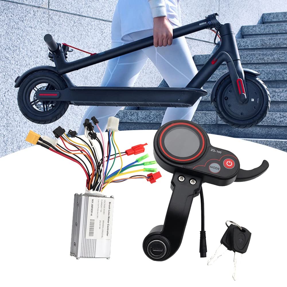 Contrôleur 48V + Compteur de Kilométrage ZQ-100 avec Compteur de Vitesse Réglable pour Scooter Électrique Pièces de Rechange D'Affichage à 6 Broches pour Scooter Électrique