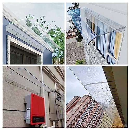 Auvent de porte en polycarbonate transparent de 360 cm de long - 8
