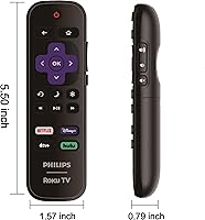 Vista 6 de Control remoto de repuesto OEM compatible con todos los televisores inteligentes Philips Roku TVSolo funciona con Philips Roku TV, no para Roku