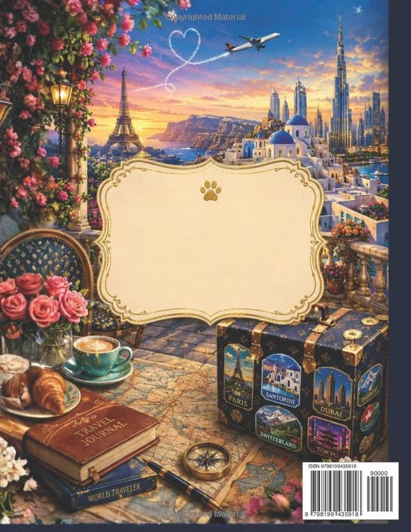 Luxury Traveling Cat Coloring Book for Adults: A Stylish Explorer Cat's Journey Through Paris, Santorini, Dubai, Switzerland, Tokyo and Other Spectacular Dream Destinations image 3