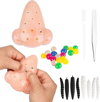 Funny Pimple Popping Stress Relief Toy Set Squeeze Out Blackheads In Nose To Relieve Stress Novelty Toys Gifts A