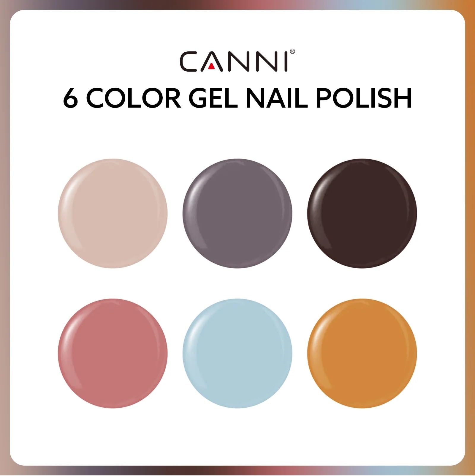 CANNI 9ml Hema-Free Gel Nail Polish Set- 6Pcs from BELLE GAGA® Nail Gel Manicure Kit, Soak Off LED Polish DIY at Home Salon Gifts for Women Girls 2304, 6pcs Set 1
