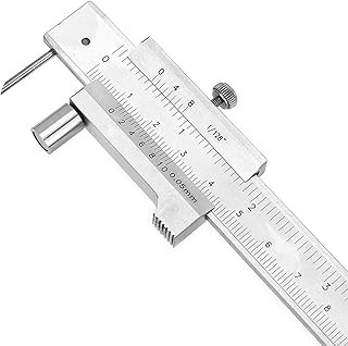 200mm Metal Scriber Caliper, Marking Gauge, 0-8 inch Carbide Scribe, Parallel Cross Caliper for Scribing Iron, Steel, Wood and Other Materials