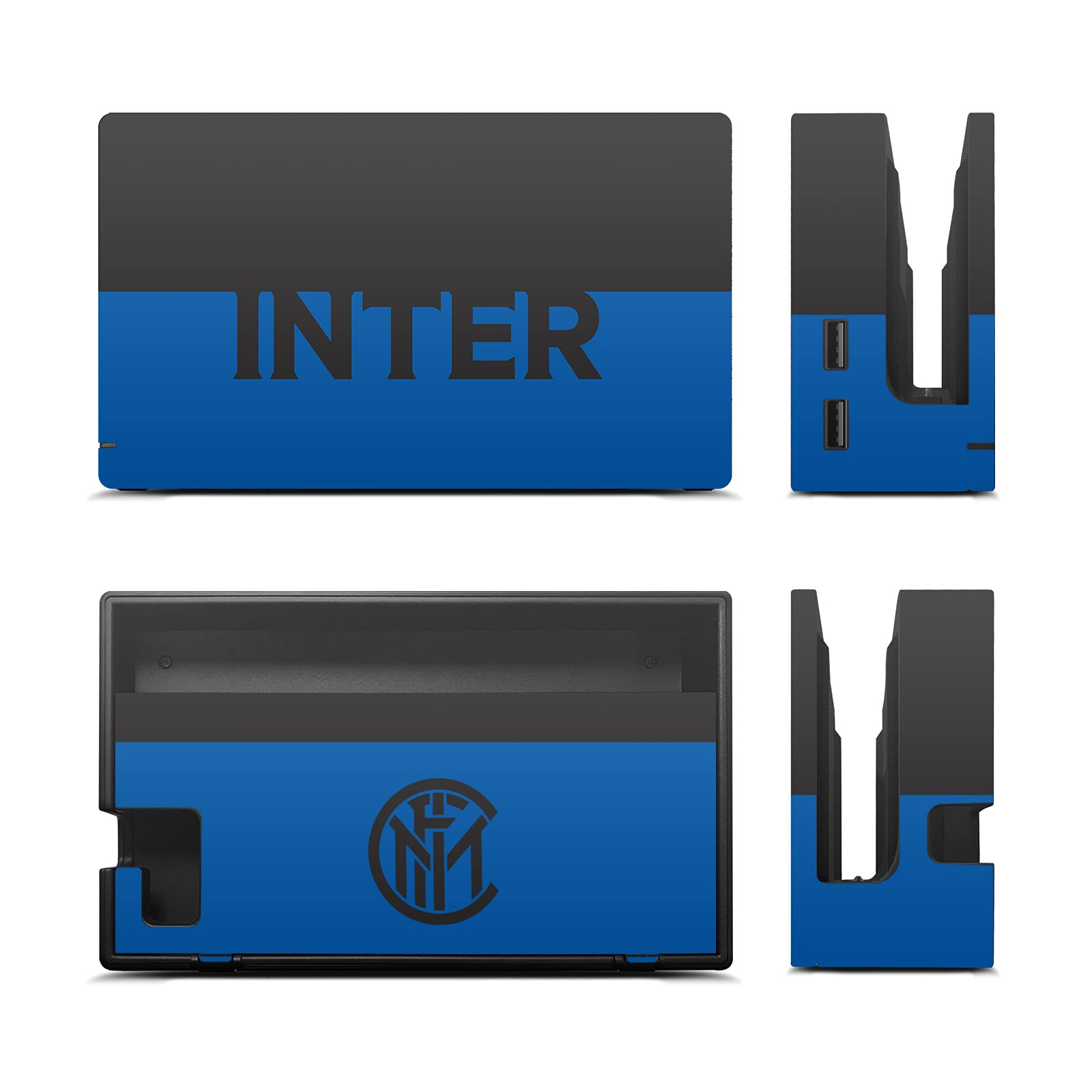 Head Case Designs Licenza Ufficiale Inter Milan Blu E Nero Logo Pieno Vinile Sticker Gaming Pelle Adesivo Compatibile con Nintendo Switch Console & Dock & Joy-con Controller Bundle