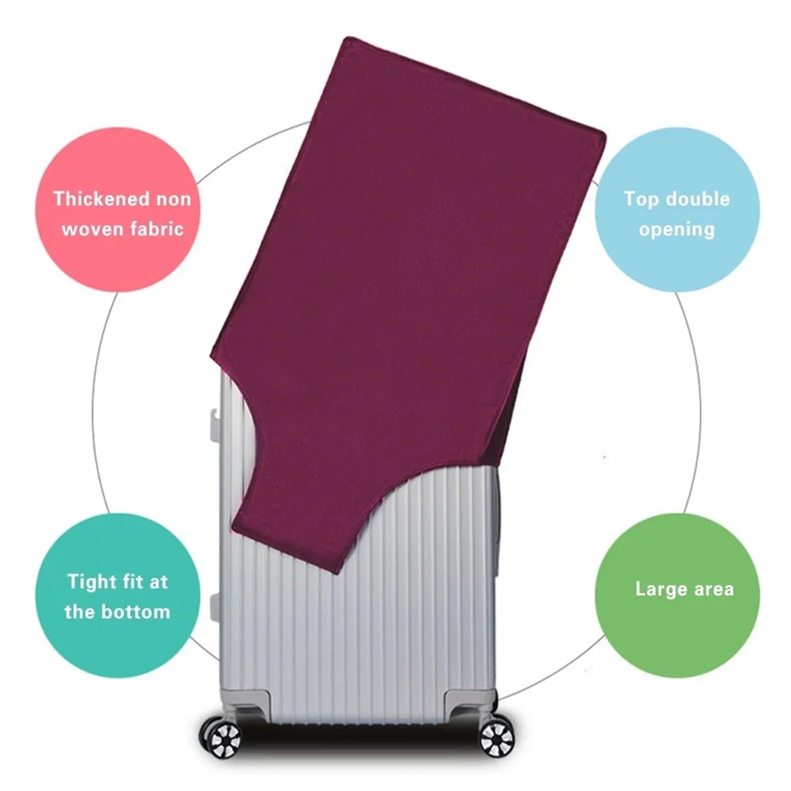 2 uds Maleta de Viaje Cubierta Equipaje Reutilizable a Prueba Polvo rasguño Protector Impermeable no Tejido para Maletas(Browm,22inch)
