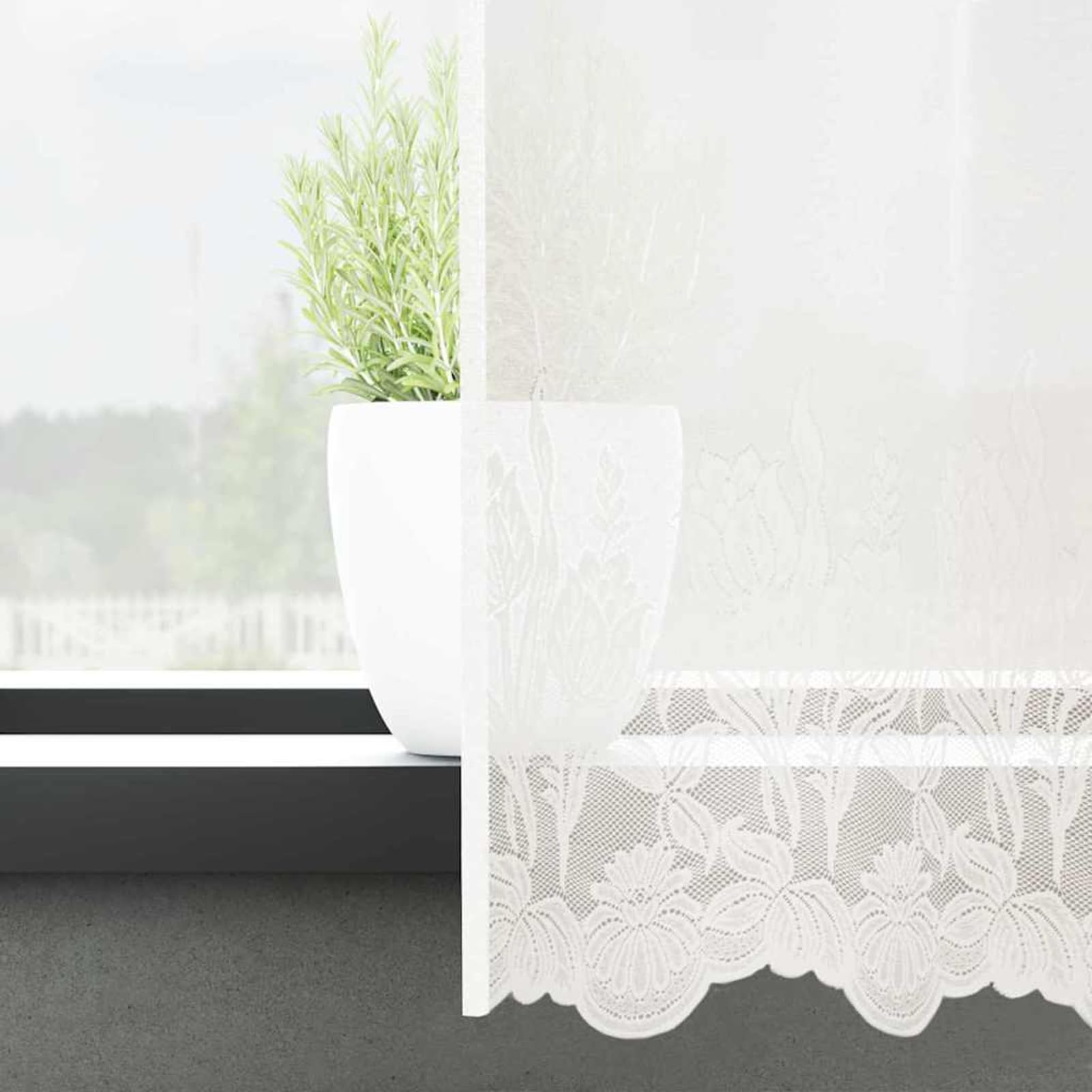 Gecheer Tenda in Pizzo con Tende Bianco 750 x 260 cm PoliestereTende Moderne