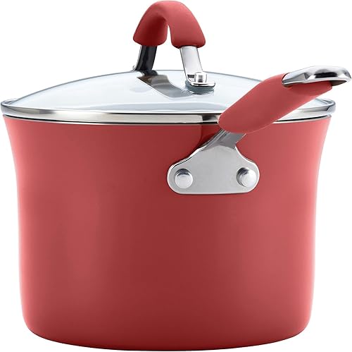 Miniatura 13 de Rachael Ray Cucina Nonstick Cookware Pots and Pans Set, 12 Piece, Cranberry Red Rojo arándano