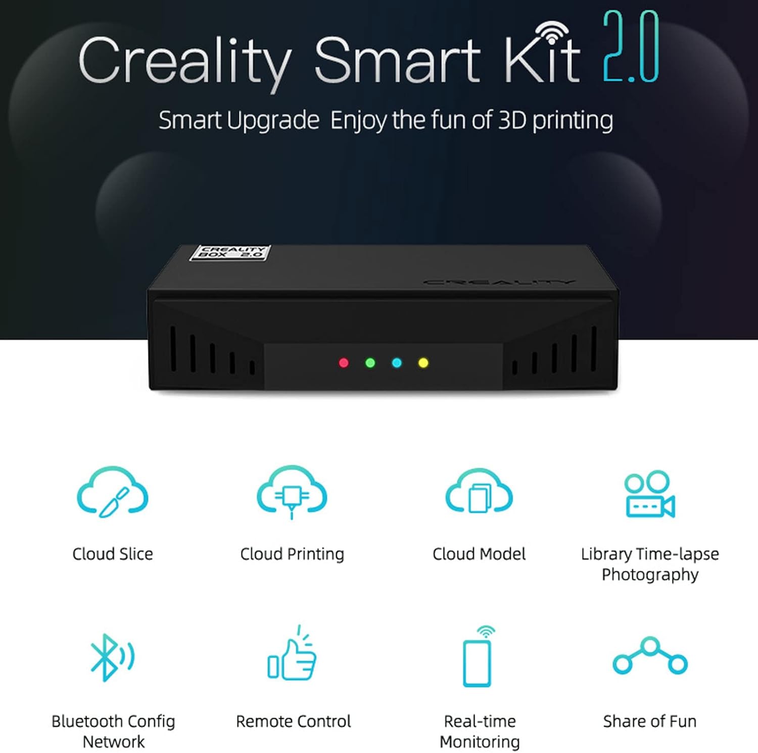 review Creality Smart Kit 2.0 with 8G TF Card, 3D Printer Accessories Remote Control WiFi Box 2.0 and 1080P Time Lapse Photography Web Camera for Ender 3 V2 , Ender 5, CR-10 Series 3D Printers