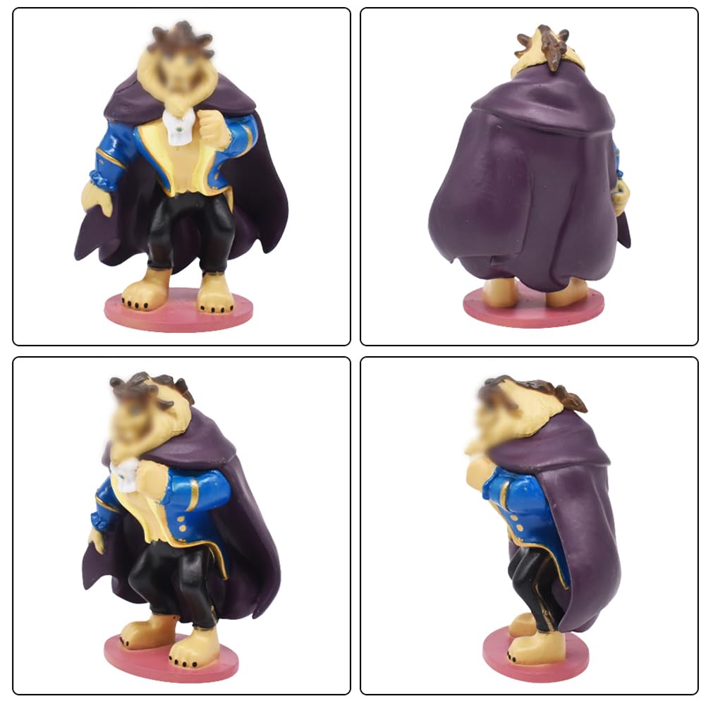 Set 6 Figurine La Bella E La Bestia - Cake Topper Per Torte, Decorazioni Compleanno Bambini - Foto 4