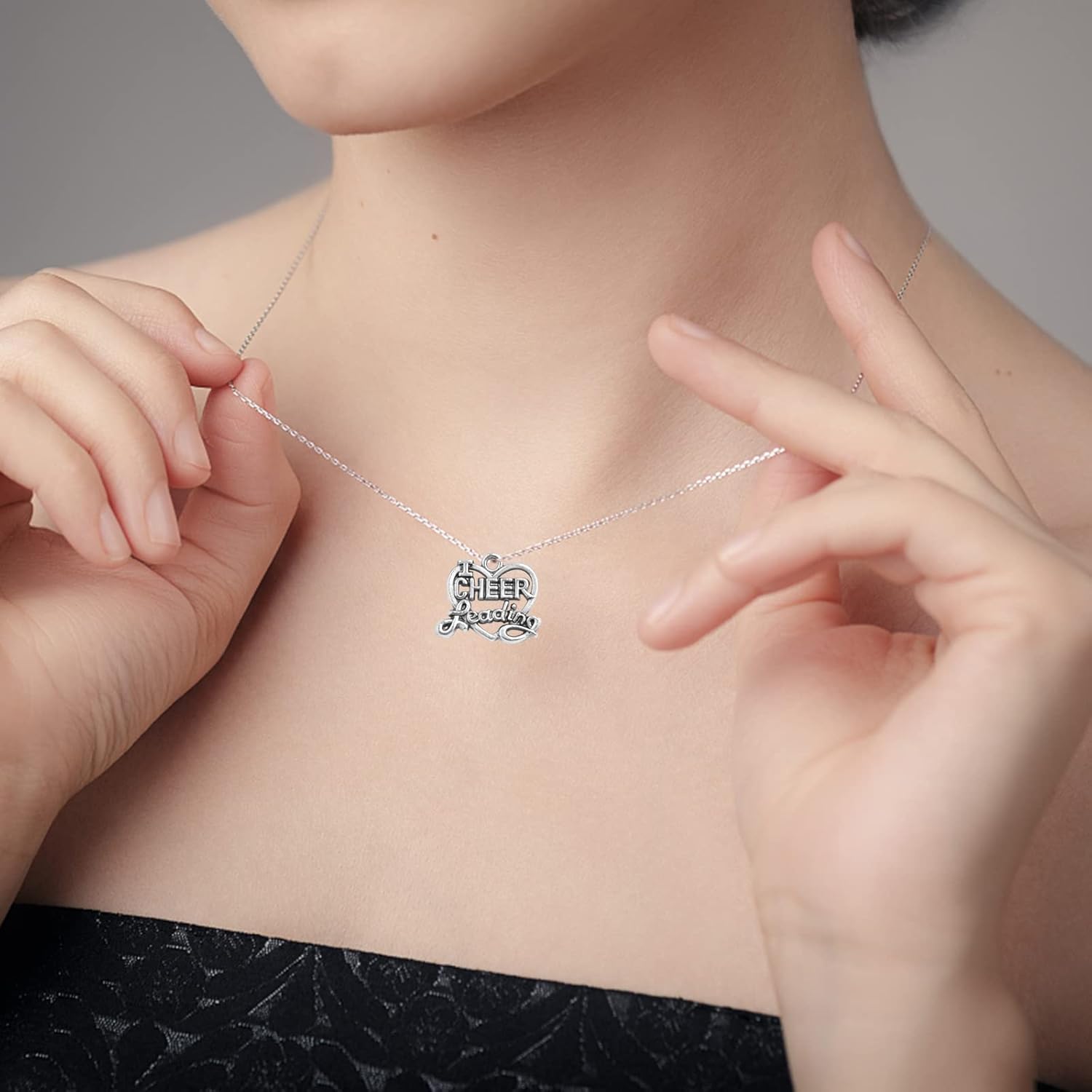 60pcs 6 Styles Antique Silver Cheerleading Theme Charms Tibetan Alloy Gymnastics School Sports Pendants Collection for DIY Necklace Bracelet Jewelry Making Supplies - Image 6