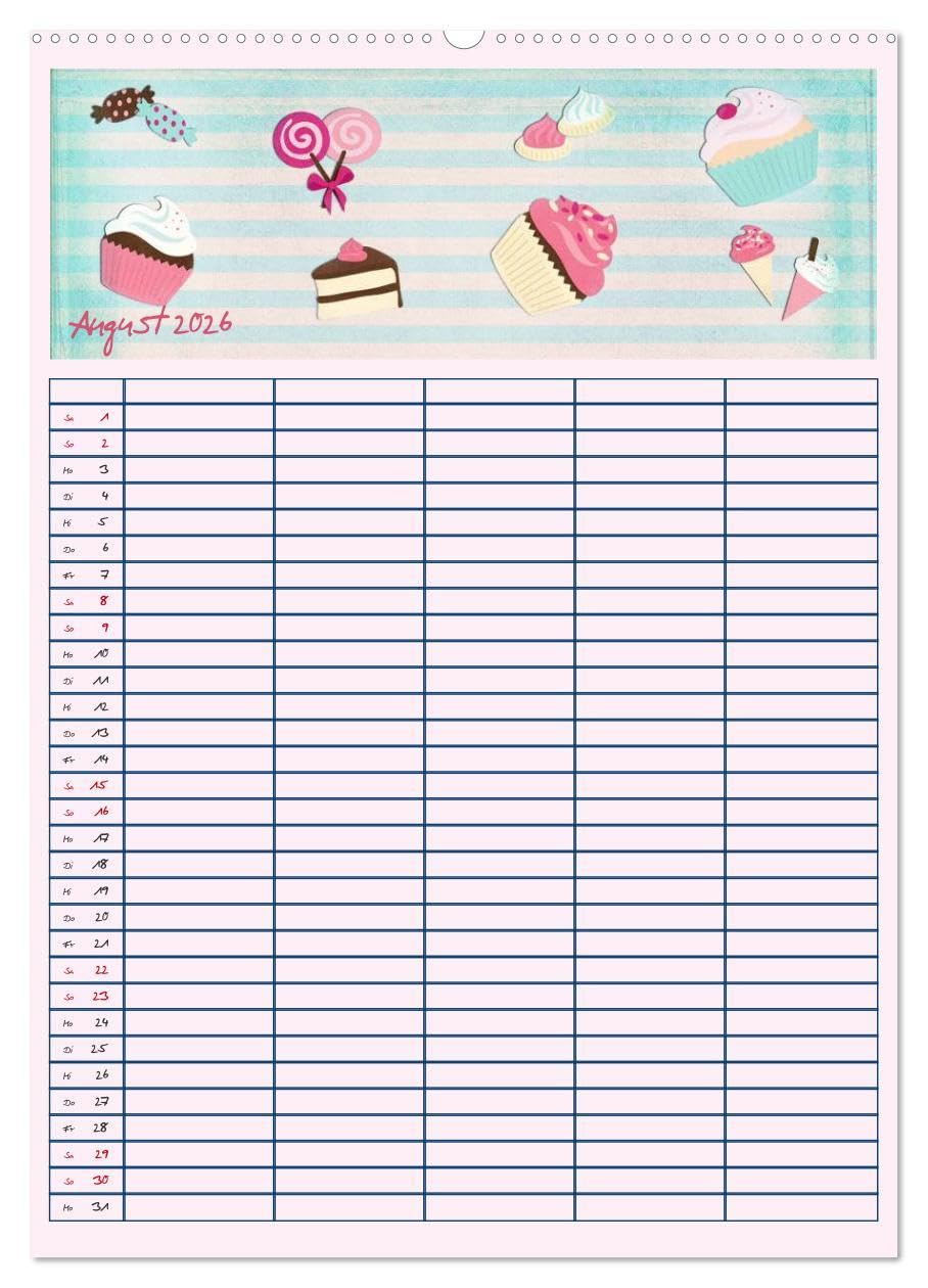 Unser buntes Familienleben (Wandkalender 2026 DIN A2 hoch), CALVENDO Monatskalender: Der farbenfroh und heiter illustrierte Monatsplaner für die ganze Familie (CALVENDO Spass)