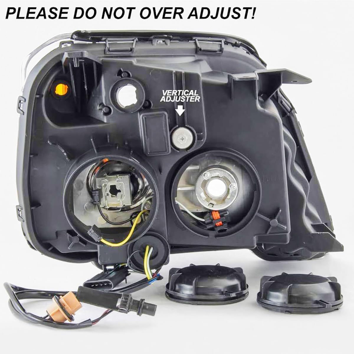 Headlights Assembly Compatible with 2010 2011 2012 2013 2014 2015 GMC Terrain Headlamp Replacement Chrome Housing Amber, Driver and Passenger Side