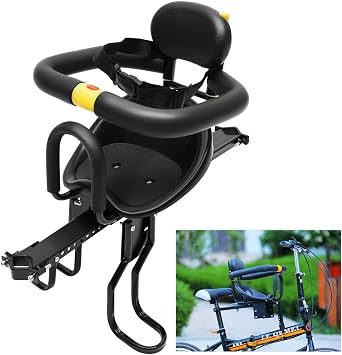 Childrens Bicycle Seat, Front, Child Seat, For Children with Bicycle Mount, Folding Mount, Adjustable Length, Lightweight, Easy to Hold, Compatible with Most Types of Bicycles, Electric