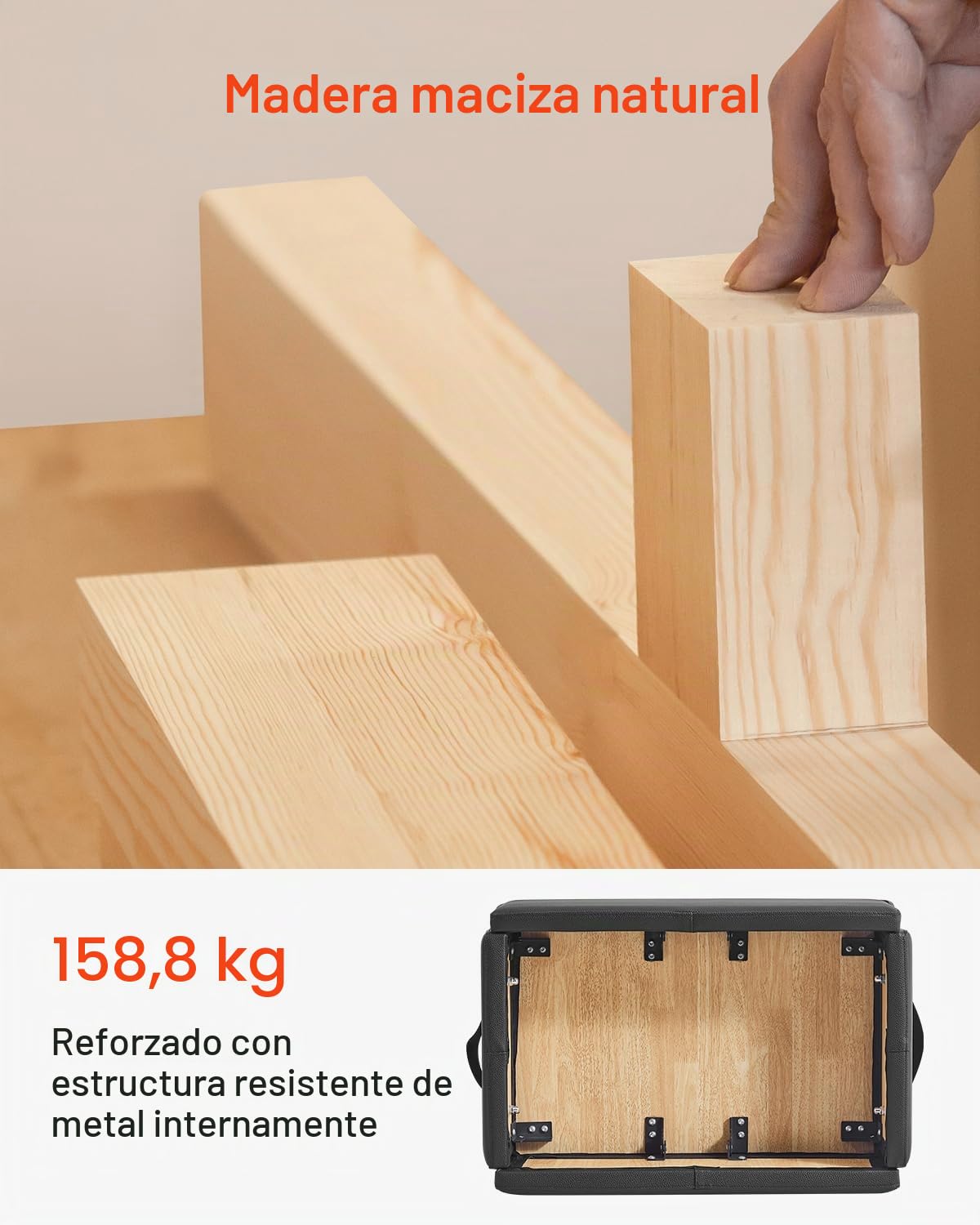 VEVOR Caja de Ejercicios de Pilates con Asiento, Equipo de Pilates de Madera Multicapa, Mejora la Fuerza, el Equilibrio y el Rango de Movimiento, Negro, Capacidad de 159 kg, 625 x 435 x 240 mm
