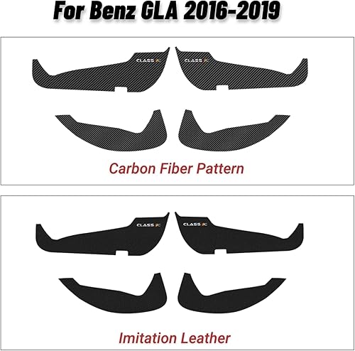 Miniatura 7 de KUNGKIC Adhesivos protectores para puerta de auto para Benz GLA 2020-2022, accesorios autoadhesivos de piel sintética autoadhesivos, 4 unidades