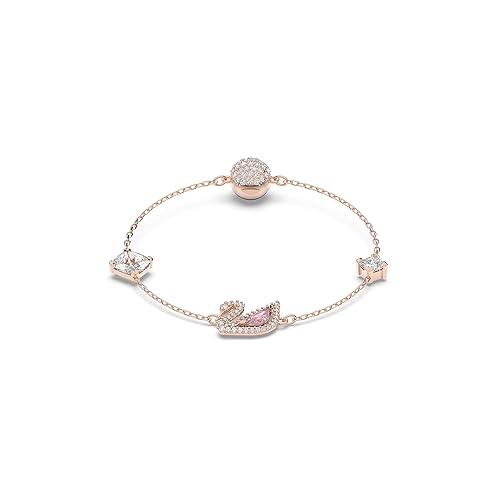 Swarovski Dazzling Swan Jewelry Collection, Blue Crystals, Pink Crystals, Clear Crystals - Bracelet - Rose Gold Tone
