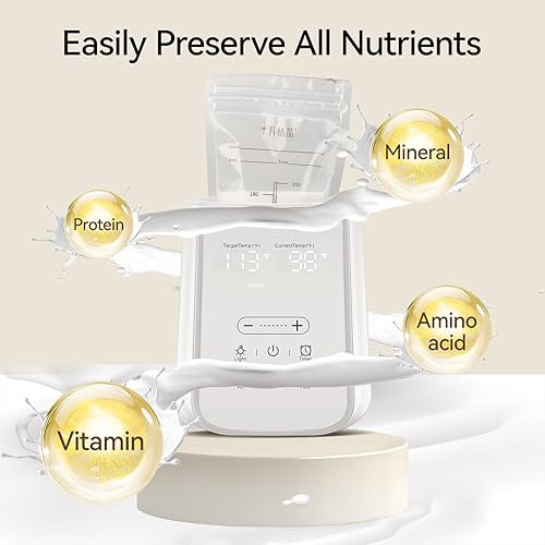 Miniatura 5 de Calentador de biberones para leche materna con temporizador y luz nocturna, calentador de leche 11 en 1 para biberones, mantiene el calor 48 horas,