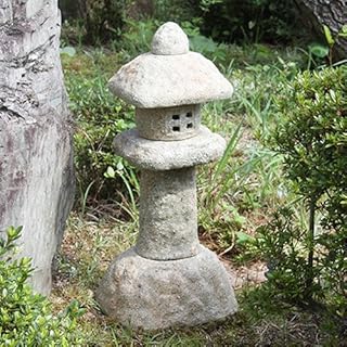 信楽焼 灯籠(とうろう) 26号岩見春日【ok-0056】 灯篭 燈籠 トウロウ しがらき焼 陶器 ガーデンオーナメント 置物 和風 インテリア (26号【幅340×奥行290×高さ790ミリ】)