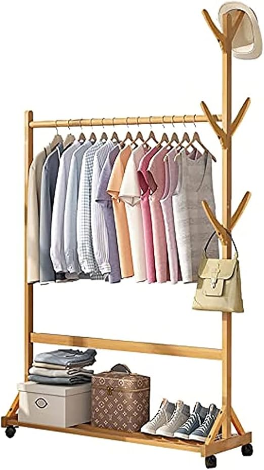 Amazon ハンガーラック 木製 洋服掛け 洋服ラック 頑丈 衣類収納 大容量 全体耐荷重70kg 棚付き 組立簡単 コートハンガー 寝室 玄関 おしゃれ キャスター付き ナチュラル フック6本 80 35 155cm ハンガーラック オンライン通販 Amazon ハンガーラック 木製 洋服掛け 洋服ラック 頑丈 衣類収納 大容量 全体耐荷重70kg 棚付き 組立簡単 コートハンガー 寝室 玄関 おしゃれ キャスター付き ナチュラル フック6本 80 35 155cm ハンガーラック オンライン通販