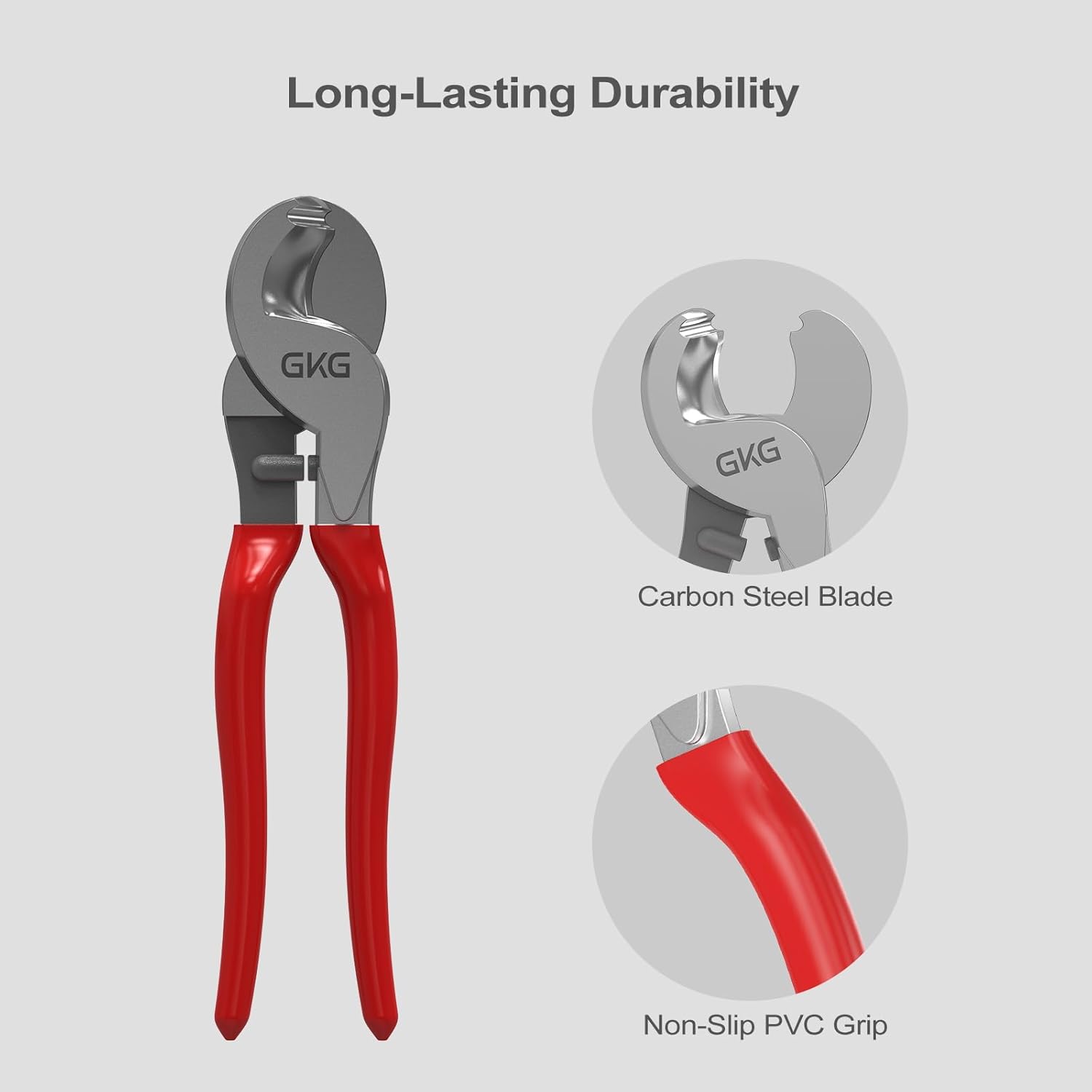 GKG 10 Inch Heavy Duty Cable Cutter, High Leverage Wire Cutter for 4/0 Aluminum,2/0 Copper, and Communication Cables