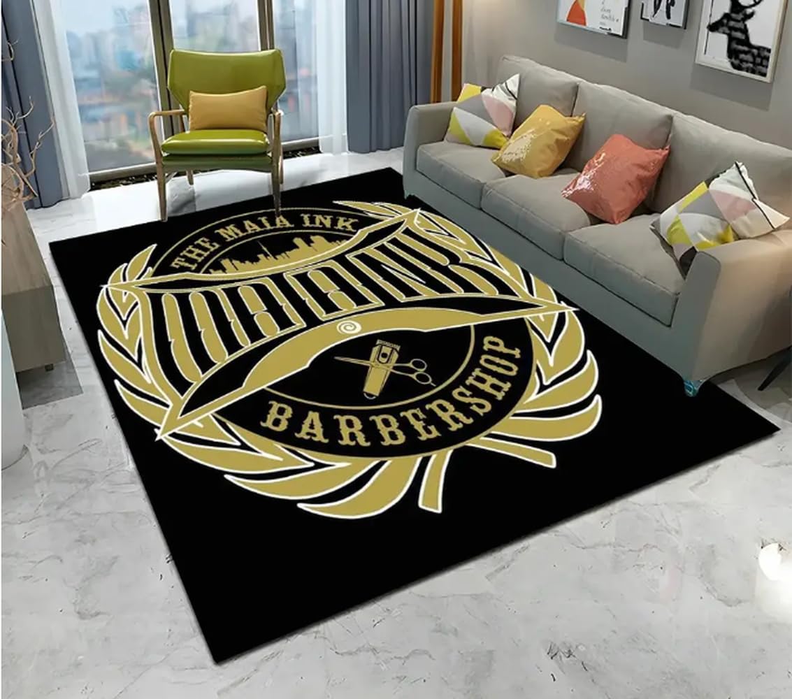 Tapis de sol salon de coiffure crâne vintage PASPRT aux finitions soignées